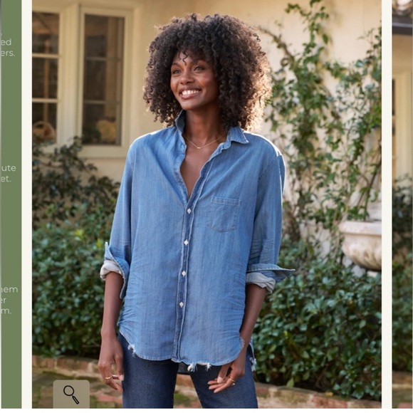 Frank & Eileen Eileen Famous Denim Shirt Sz Large - Picture 2 of 14